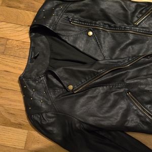 Leather jacket with studs